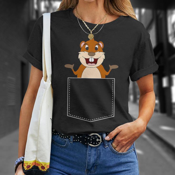 Happy Groundhog Day Pocket Punxsutawney Shadow T-Shirt Gifts for Her