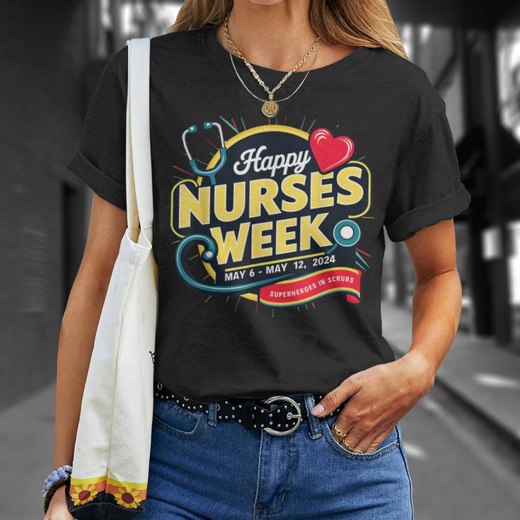 Happy Nurses Week And Day 2024 Superheroes In Scrubs B T-Shirt Gifts for Her