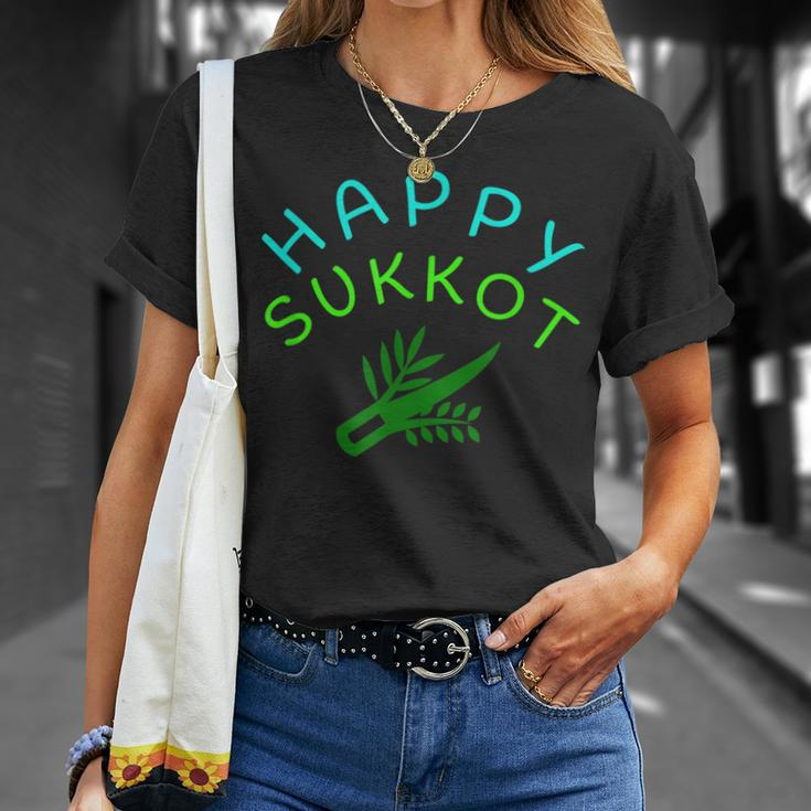 Happy Sukkot Holiday Israel Sukkah Four Species T-Shirt Gifts for Her