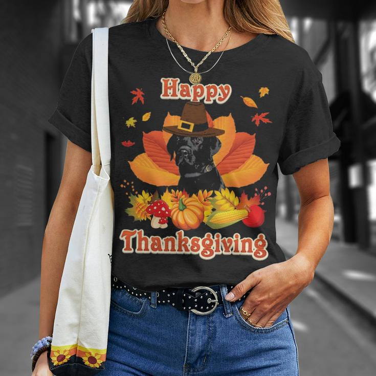 Happy Thanksgiving Black Labrador Dog I'm Thankful For My T-Shirt Gifts for Her