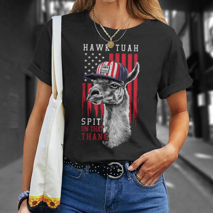 Hawk Tush Spit On That Thing Llama July 4Th T-Shirt Gifts for Her