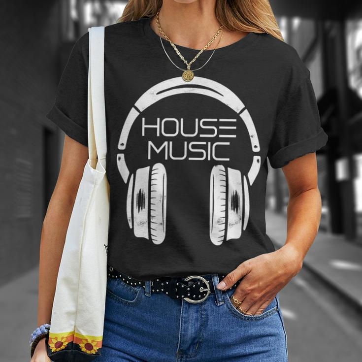 Headphones House Music T-Shirt Gifts for Her