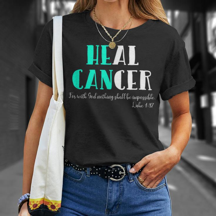 He Can Heal Cancer God Heals Luke 137 Bible Verse T-Shirt Gifts for Her