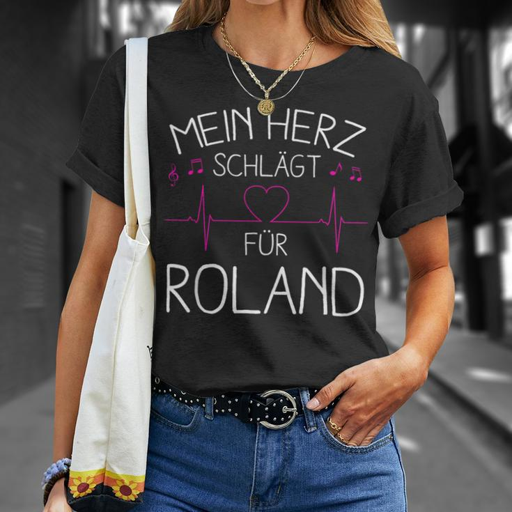 My Heart Beats Fur Roland I Love Roland T-Shirt Geschenke für Sie