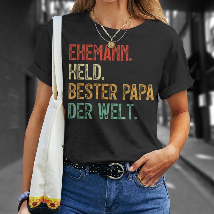 Held Bester Papa Mann Der Welt Held Bester Ehemann T-Shirt Geschenke für Sie