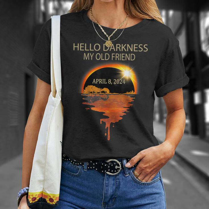 Hello Darkness My Old Friend 2024 Solar Eclipse 40824 T-Shirt Gifts for Her