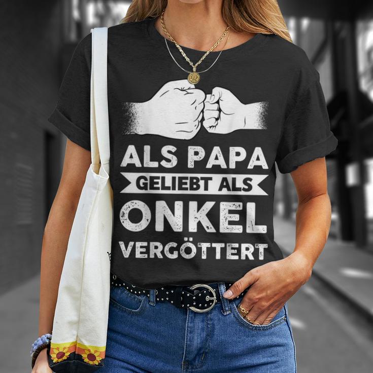 Herren Als Papa Geliebt Als Onkelergöttert Papa Onkel T-Shirt Geschenke für Sie