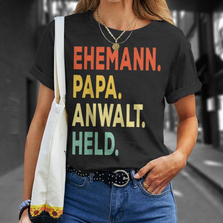 Herren Ehemann Papa Anwalt Held Retro-Jahrgangatertag T-Shirt Geschenke für Sie