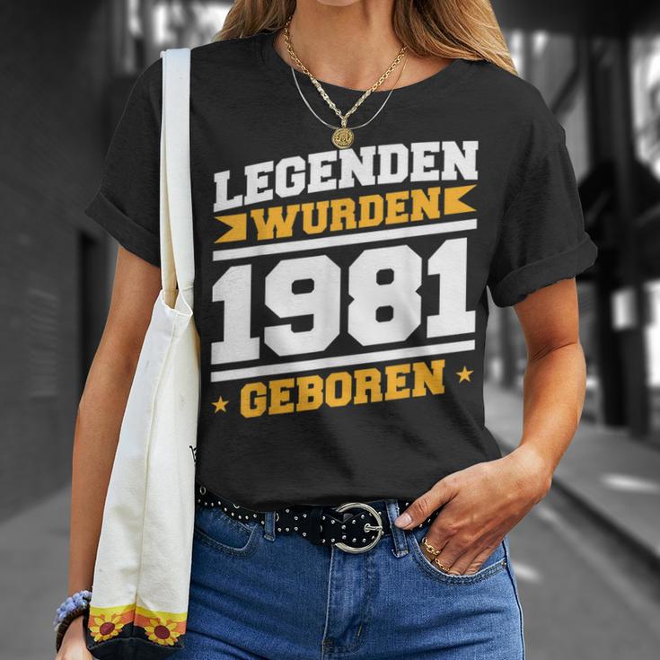 Herren Legenden 1981 Geboren 40 Geburtstag Jahre Spruch Papaater T-Shirt Geschenke für Sie