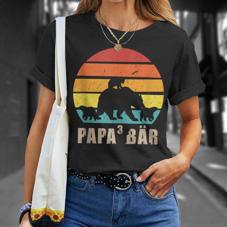 Herren Papa 3 Bär Bär Papa 3 Kinder T-Shirt Geschenke für Sie