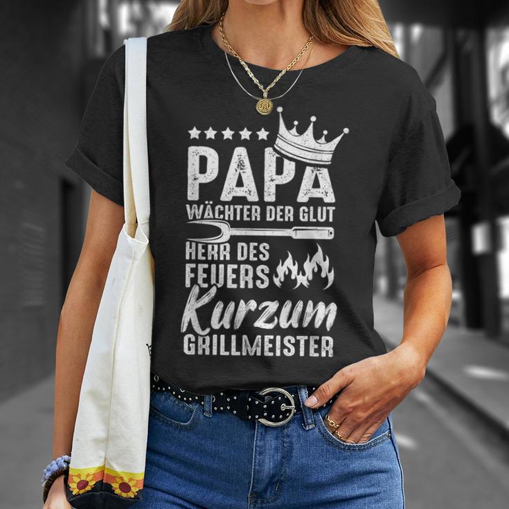 Herren Papa Wächter Der Glut Herr Des Feuers Kurzum Grillmeister T-Shirt Geschenke für Sie