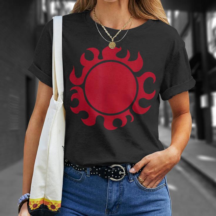 Herren T-Shirt Rotes Tribal-Sonnenmotiv, Grafiktee Schwarz Geschenke für Sie