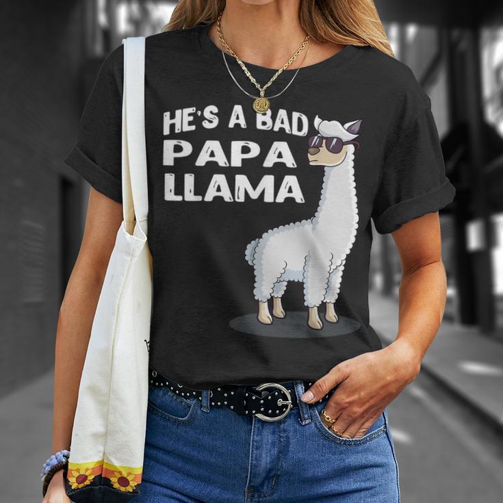 He's A Bad Papa Lama Familie Geburtstag Alpaka Lustiges T-Shirt Geschenke für Sie