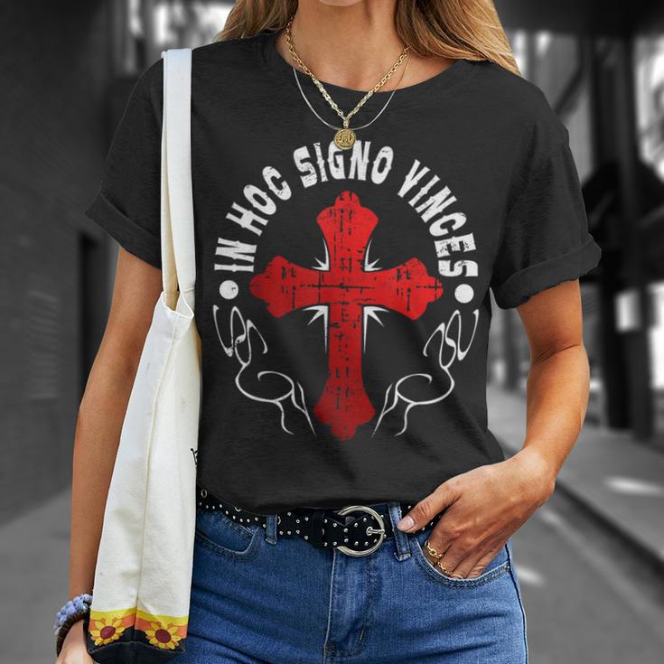 In Hoc Signo Vinces Crusader Templar Knight Christian T-Shirt Gifts for Her