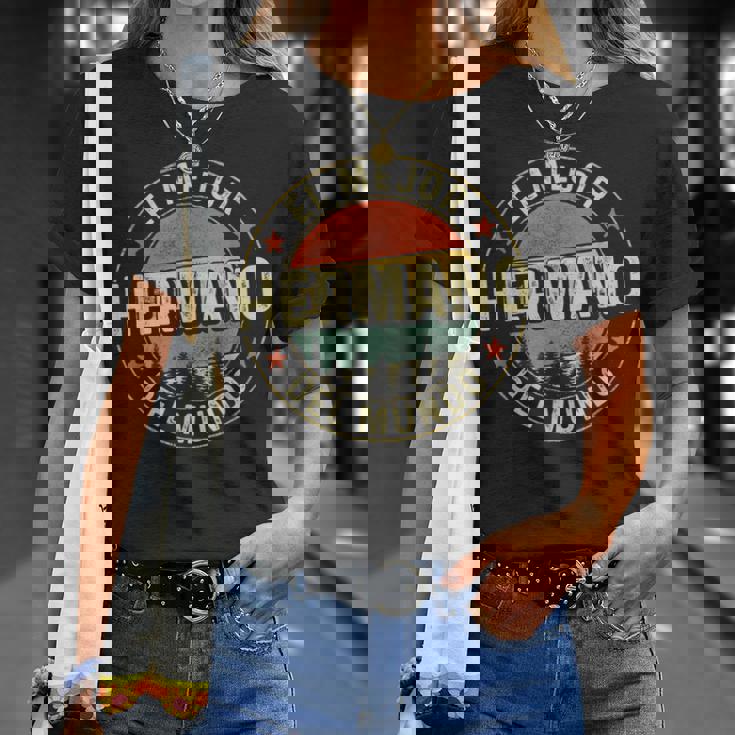 Hombre El Mejor Hermano Del Mundointage Retro Regalo Hermano Camiseta unisex Regalos para ella