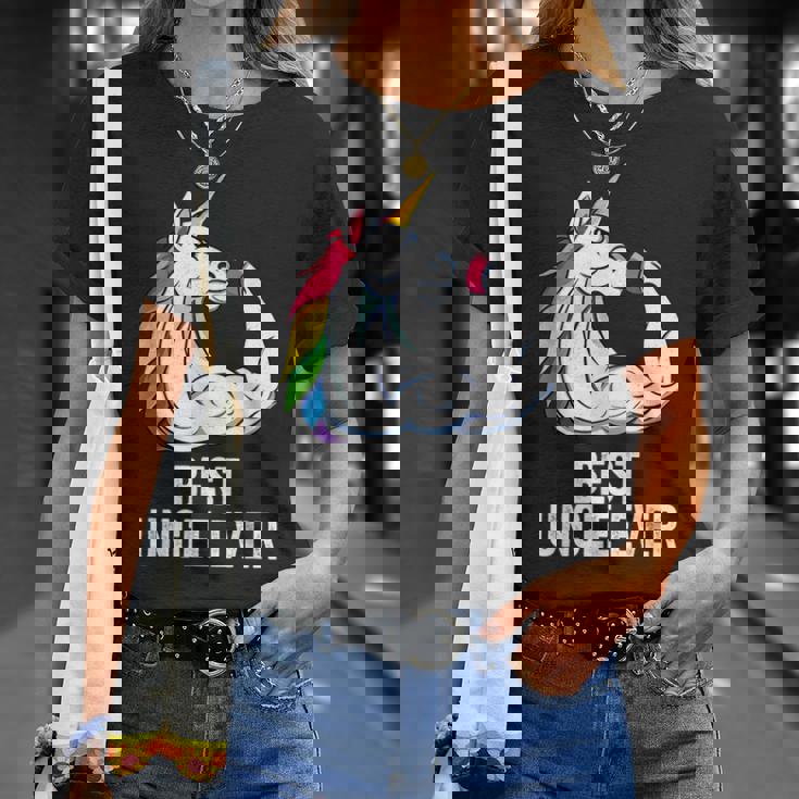 Hombre La Mejor Ropa De Un Tío De Unicornio Best Uncle Ever Camiseta unisex Regalos para ella