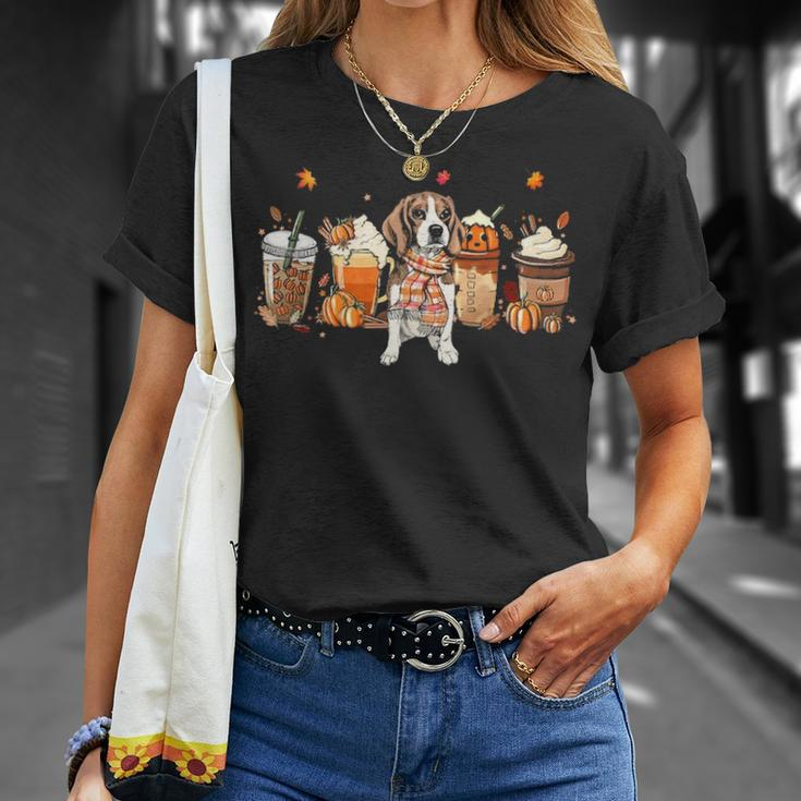 Horror Fall Coffee Beagle Dog Hallowwen Pumpkin Spice Autumn T-Shirt Gifts for Her