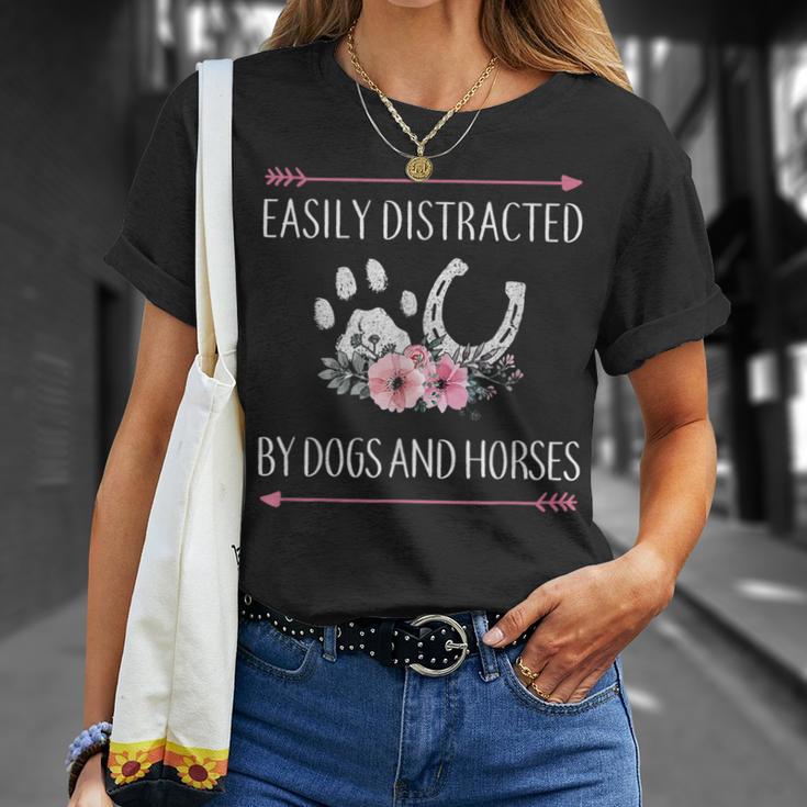 Horse Easily Distracted By Dogs And Horses T-Shirt Gifts for Her