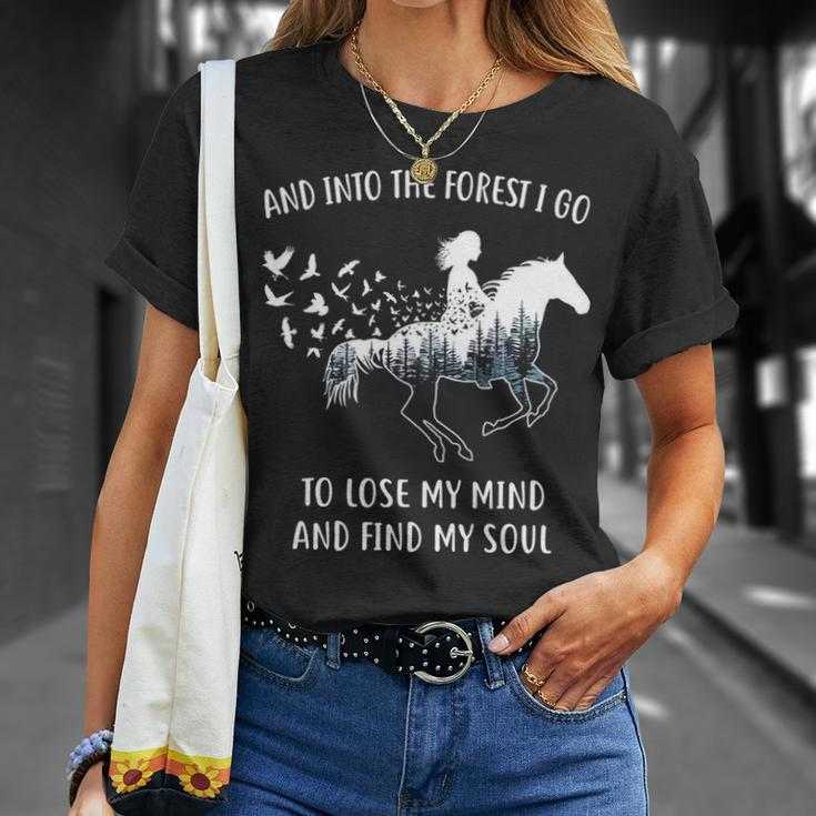 Horse For Women Into The Forest I Go Horse Riding T-Shirt Gifts for Her