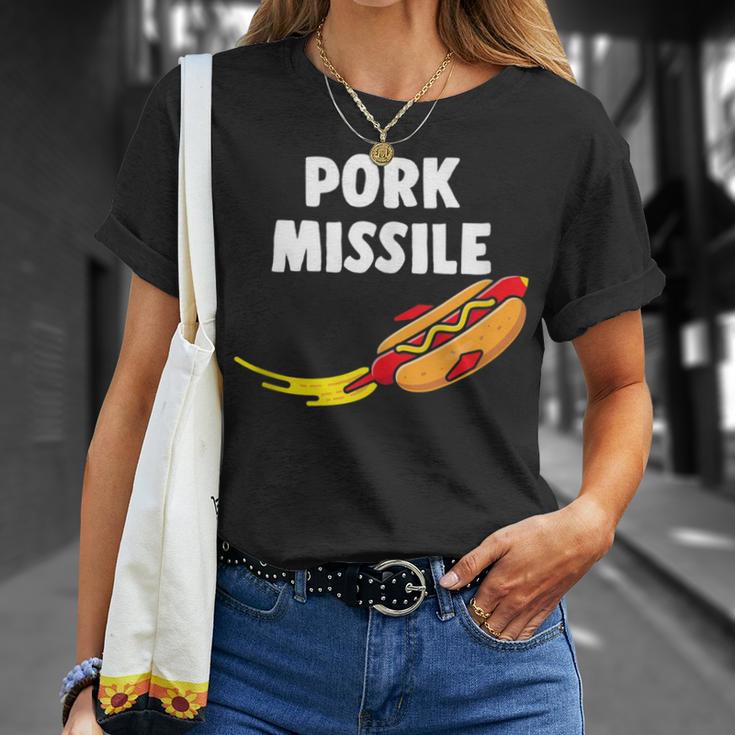 Hot Dog Pork Missile Wiener Rocket Ship Hotdogologist T-Shirt Gifts for Her