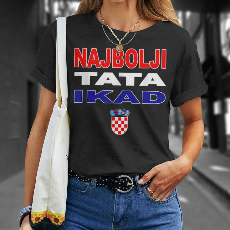 Hrvatska Father Croatia Flag Best Dad Ever Najbolji Tata Ikad T-Shirt Geschenke für Sie