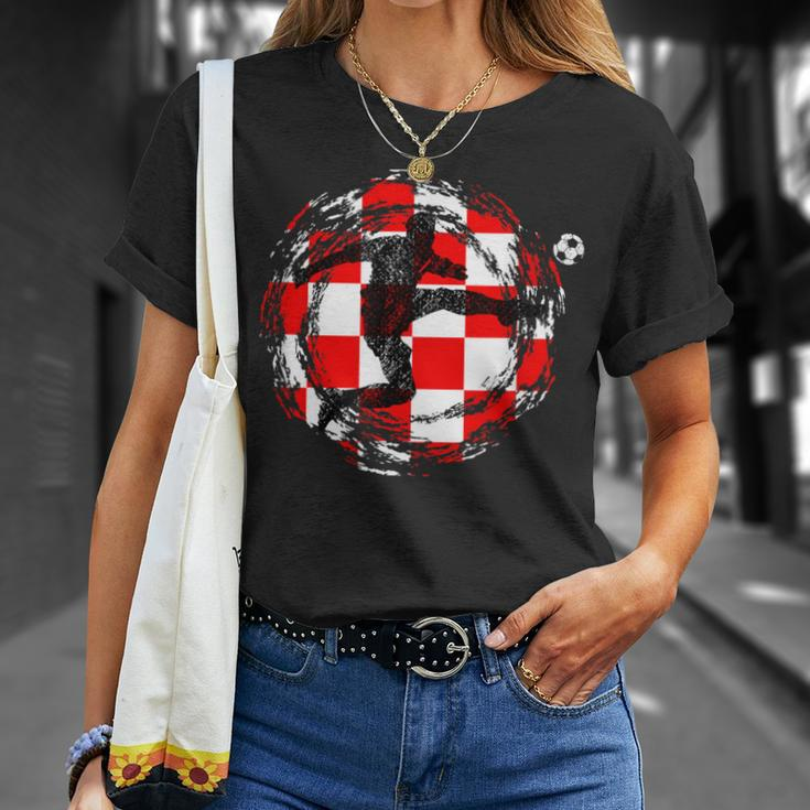 Hrvatska Kockasti Nogomet Football Croatia Fan Item T-Shirt Geschenke für Sie