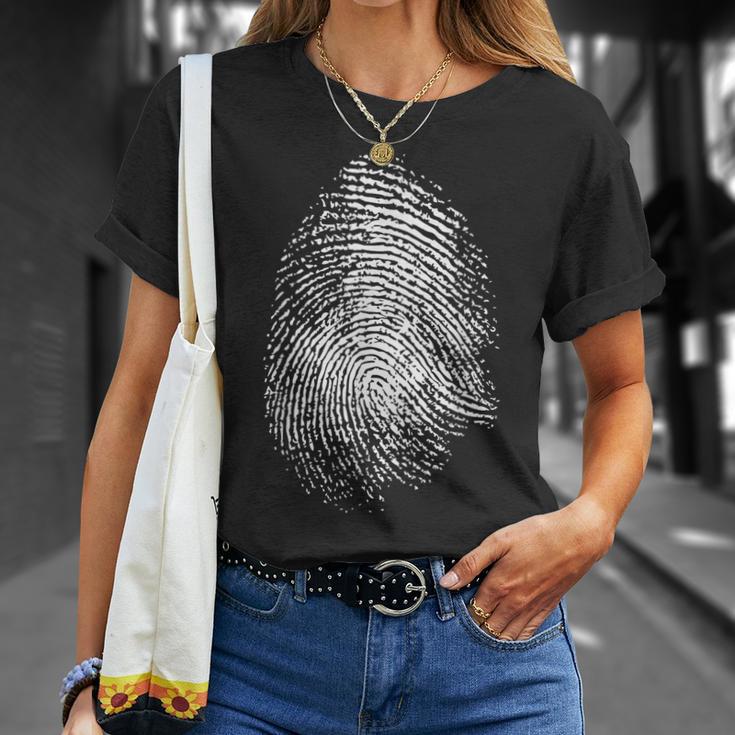 Huella Dactilar Grande Del Análisis De La Escena Del Crimen De Camiseta unisex Regalos para ella