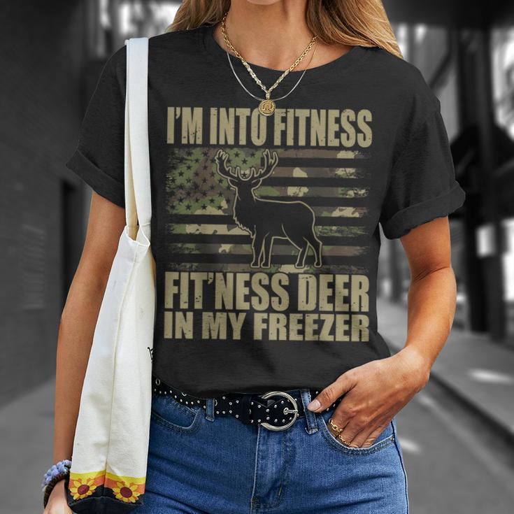 Hunting I'm Into Fitness Fit'ness Deer In My Freezer T-Shirt Gifts for Her