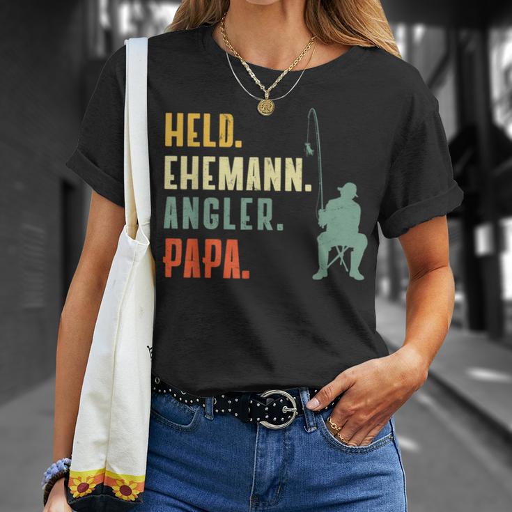 Husband Papa Angler Hero S T-Shirt Geschenke für Sie