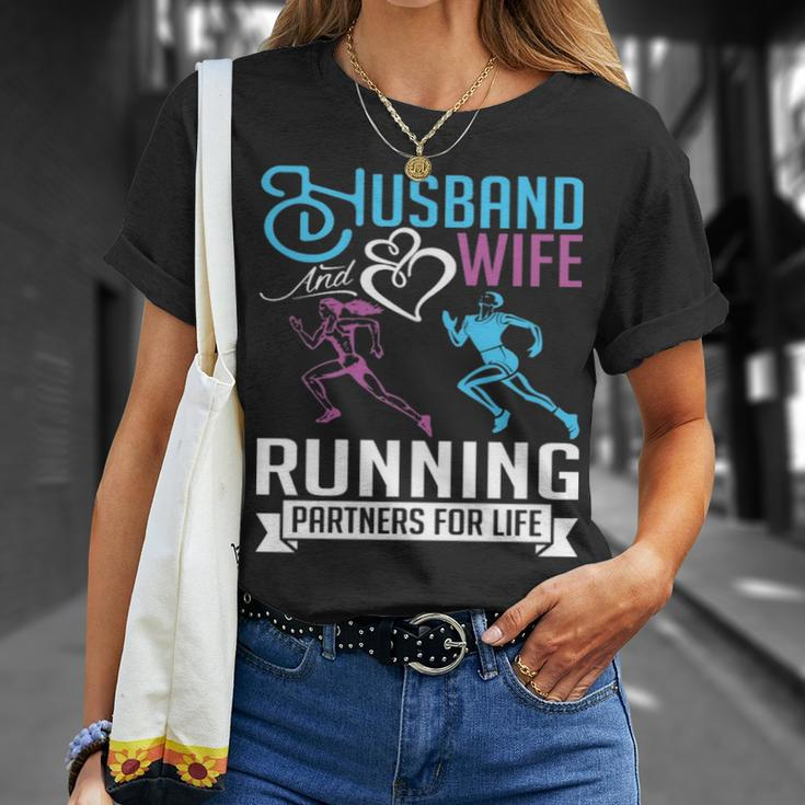 Husband And Wife Running Sweet Valentine’S Day T-Shirt Gifts for Her