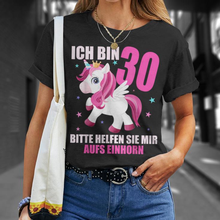 Ich Bin 30 Bitte Hilft Sie Mir Auf Unicorn 30Th Birthday S T-Shirt Geschenke für Sie