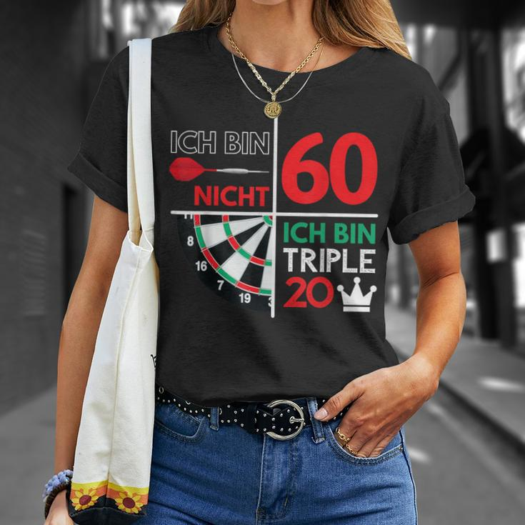 Ich Bin Nicht 60 Ich Bin Triple 20 Dart Player T-Shirt Geschenke für Sie
