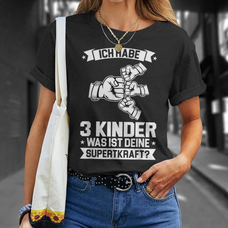 Ich Bin Papaon 3 Kinder Papa 3 T-Shirt Geschenke für Sie