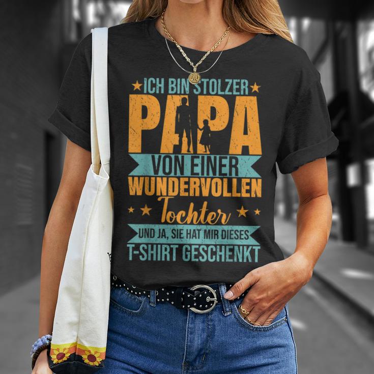 Ich Bin Stolzer Papa Einer Wundervoll Tochter Father's Day T-Shirt Geschenke für Sie