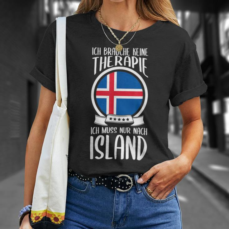 Ich Brauche Keine Therapie Ich Muss Nur Nach Island Holiday T-Shirt Geschenke für Sie