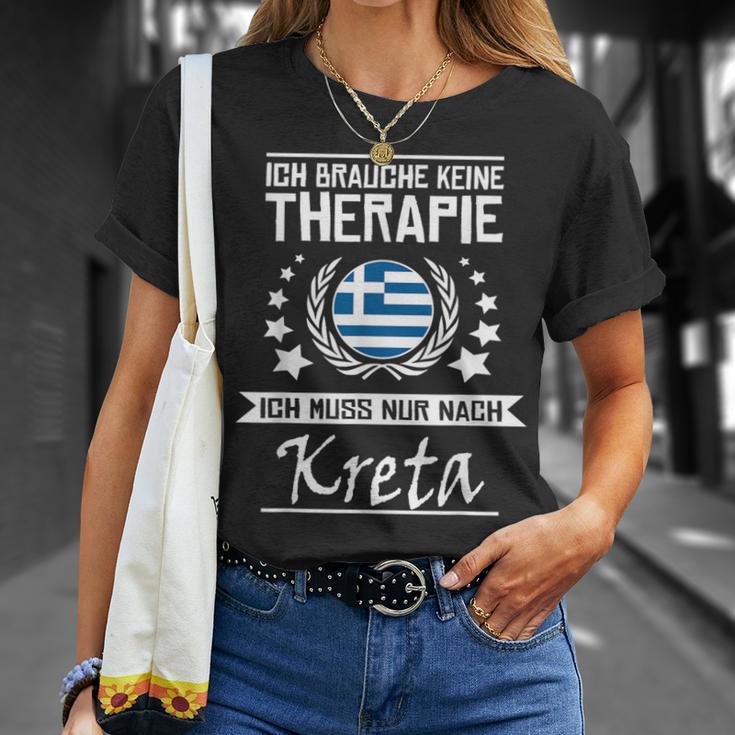 Ich Brauche Keine Therapie Ich Muss Nur Nach Kreta T-Shirt Geschenke für Sie