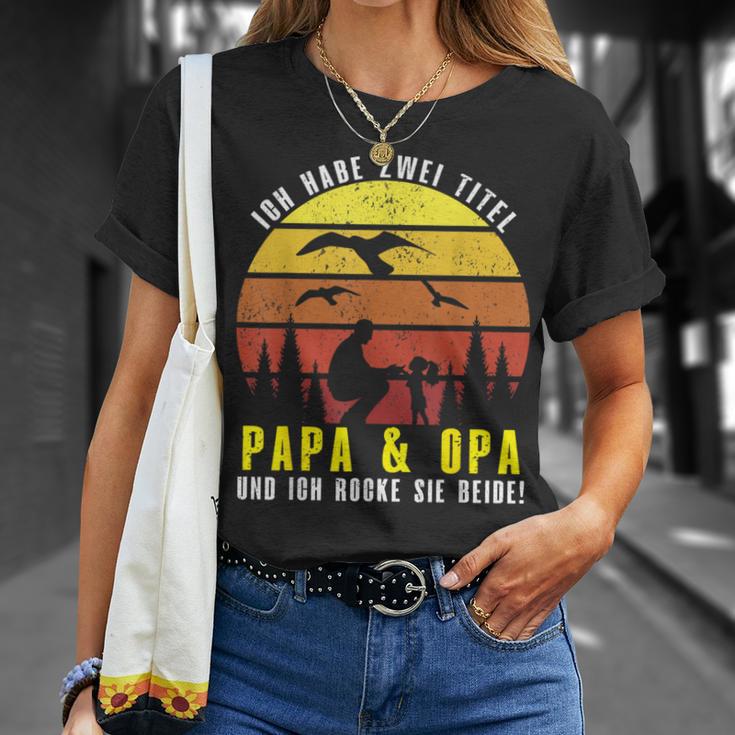 Ich Habe Zwei Titel Papa & Opa Und Ich Rocke Sie Beide T-Shirt Geschenke für Sie