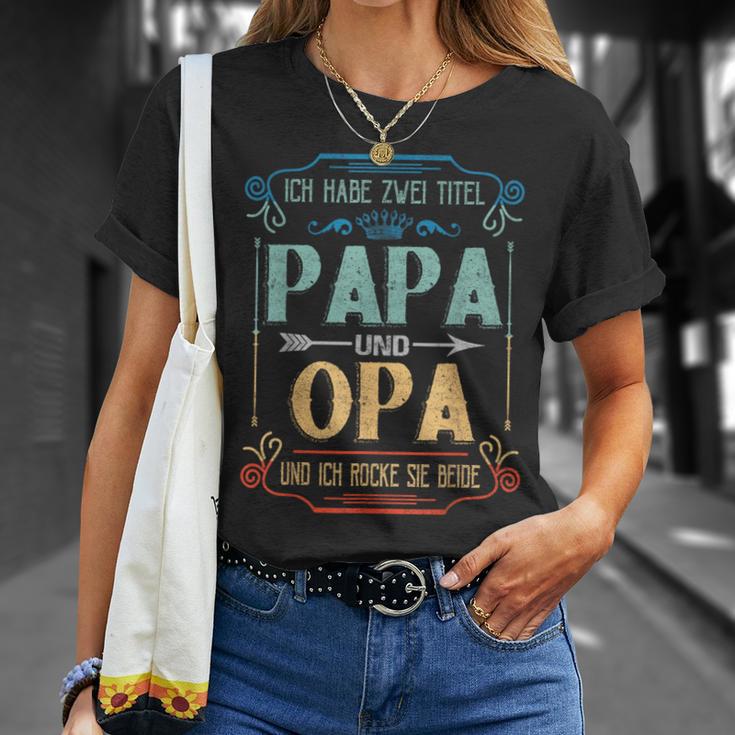 Ich Habe Zwei Titel Papa Und OpaIdea Grandpa T-Shirt Geschenke für Sie