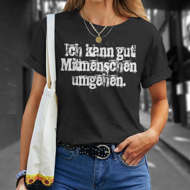 Ich Kann Gut Mitmenschschen Umgehen Weg Unnecessary Sozialkontakt T-Shirt Geschenke für Sie