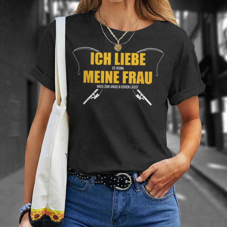 Ich Liebe Es Wenn Meine Frau Mich Zum Fishing Gehen T-Shirt Geschenke für Sie