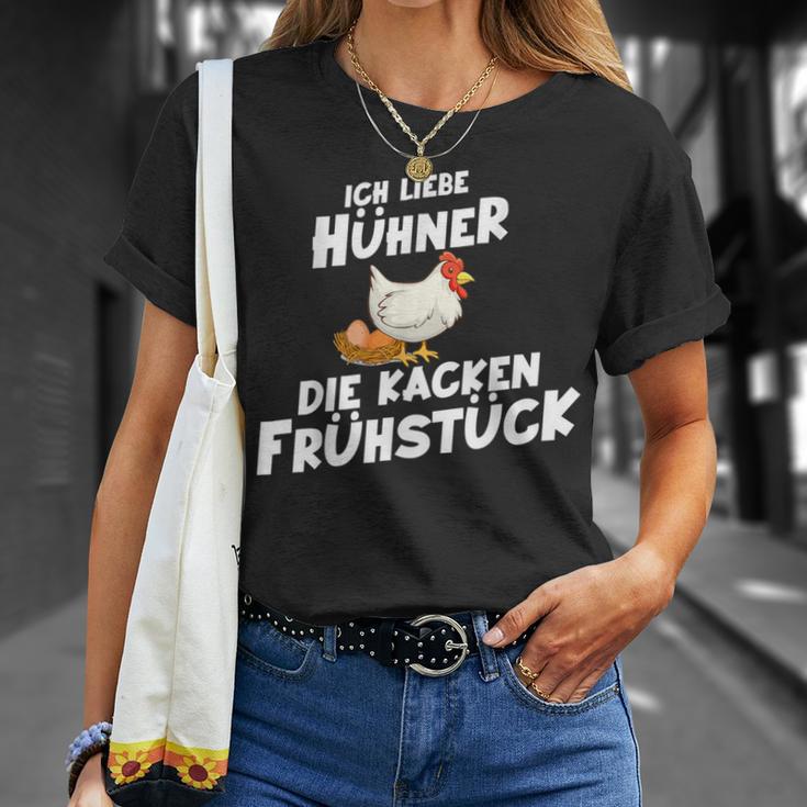 Ich Liebe Hühner Die Kacken Frühstück T-Shirt Geschenke für Sie