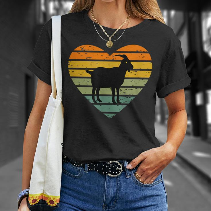 Ich Liebe Ziegen Retro Heart Goat Farm T-Shirt Geschenke für Sie