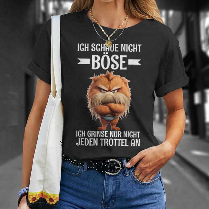 Ich Schaue Nicht Böse Grinse Nicht Jeden Trottel An Kater German T-Shirt Geschenke für Sie