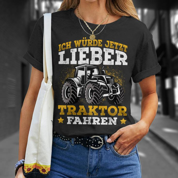 Ich Würde Jetzt Lieber Tractor Fahren Ich Würde Jetzt Lieber T-Shirt Geschenke für Sie
