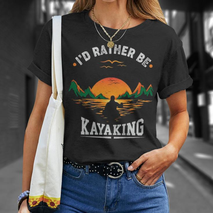 I'd Rather Be At The Lake Kayaking Kanuing At The Lake T-Shirt Gifts for Her