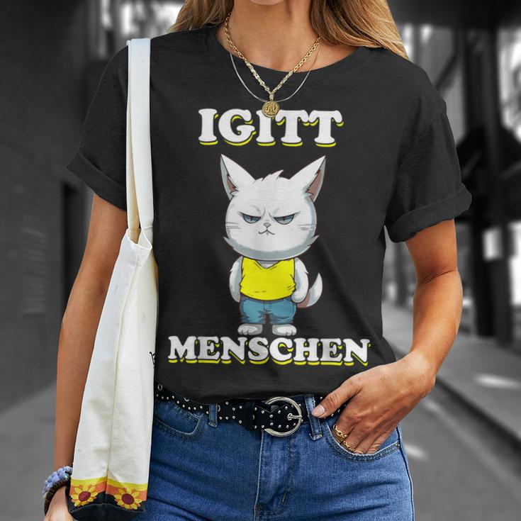 Igitt Menschen Katze Lustige Spruch Katzen T-Shirt Geschenke für Sie