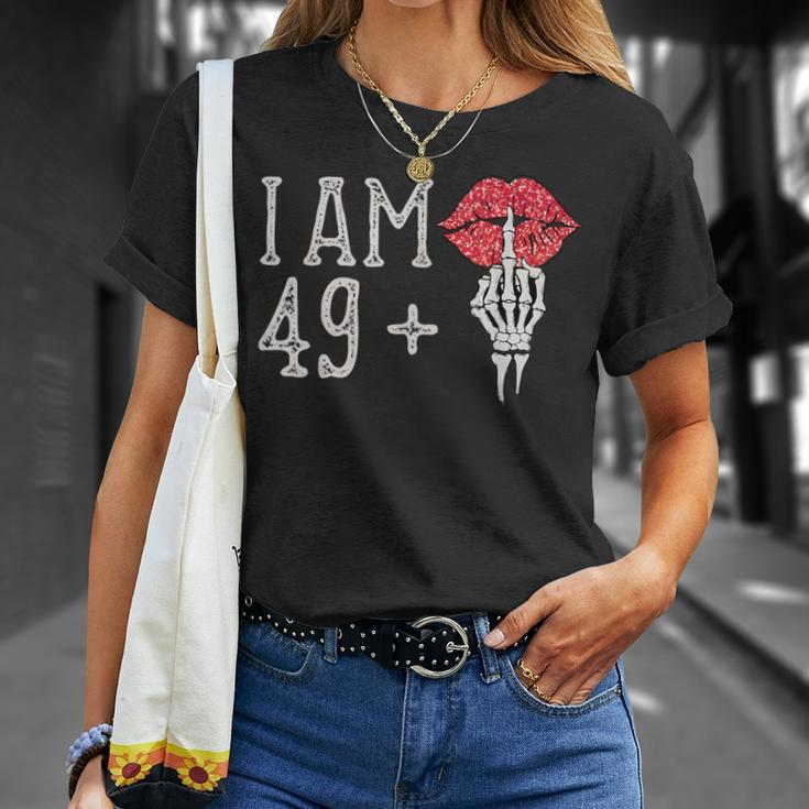 I'm 49 Plus 1 Middle Finger Skull 50Th Birthday T-Shirt Gifts for Her