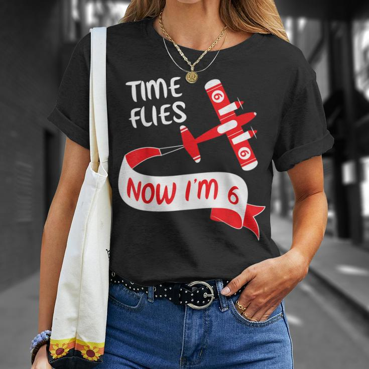 Now I'm 6Th Birthday Time Flies Child 6 Year Old Cool B-Day T-Shirt Gifts for Her