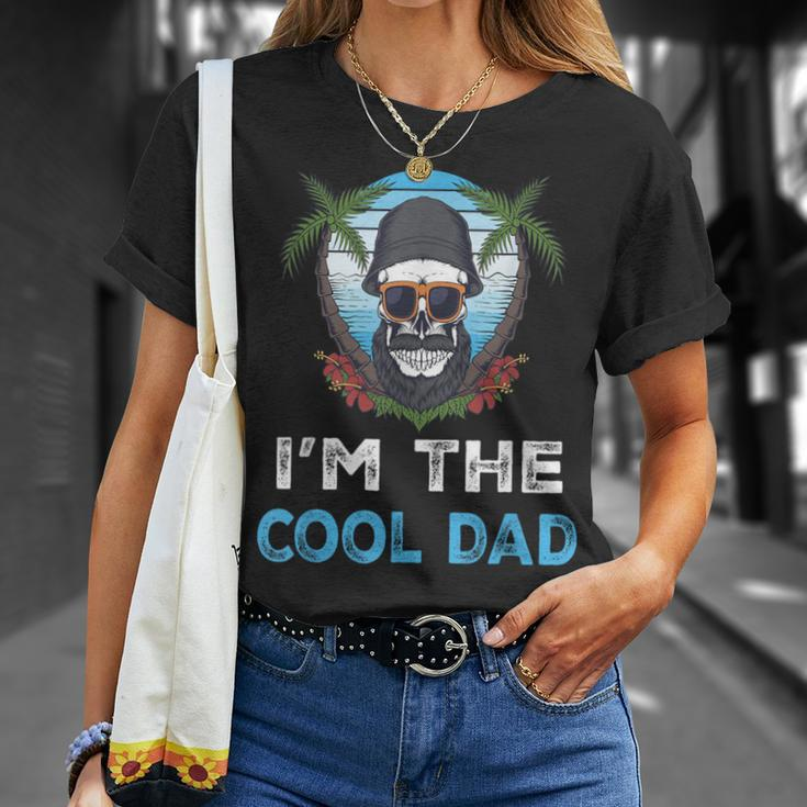I'm The Cool Dad Skull Beard Vintage Father's Day Summer T-Shirt Gifts for Her