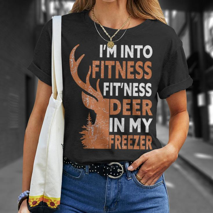 I'm Into Fitness Fit'ness Deer In My Freezer Hunting Hunter T-Shirt Gifts for Her